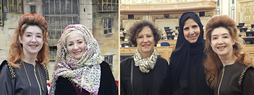 Lakritza Judith Niederberger mit Rida K. Al Afranji sowie mit Beatrice Müller und Raedah Abdullah Abunayan